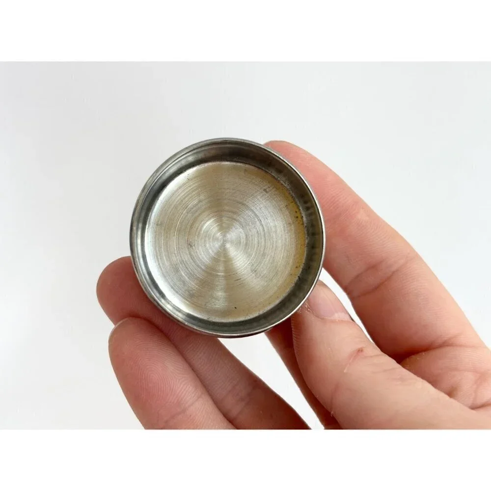 Unity White Enamel Vintage Tiny Silver Toned Catchall Container | Jewelry Box